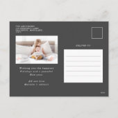 Moderne, minimale kersttong multi-foto feestdagenkaart (Achterkant)