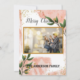 Moderne, minimale kersttong multi-foto feestdagenkaart