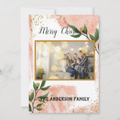 Moderne, minimale kersttong multi-foto feestdagenkaart (Voorkant)