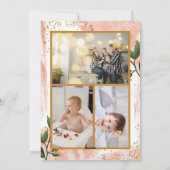 Moderne, minimale kersttong multi-foto feestdagenkaart (Achterkant)