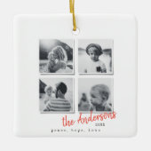 Moderne, minimale kerstvakantie keramisch ornament (Voorkant)