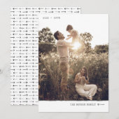 Moderne minimale kleeflaag — houtskool — verticaal feestdagenkaart (Voorkant / Achterkant)