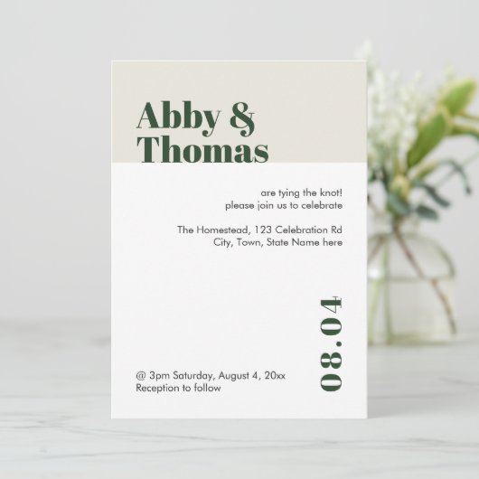 Moderne minimale kleurblokkering Groene, stijlvoll Kaart (Staand voorkant)