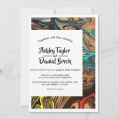 Moderne minimale kleurrijke Abstracte bruiloft Kaart (Voorkant)