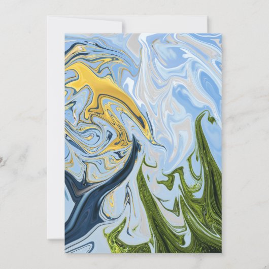 Moderne minimale kleurrijke Abstracte bruiloft Kaart (Achterkant)