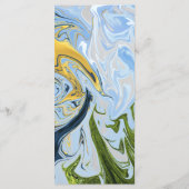 Moderne minimale kleurrijke Abstracte bruiloft Menu (Achterkant)