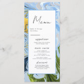 Moderne minimale kleurrijke Abstracte bruiloft Menu (Voorkant)