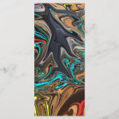 Moderne minimale kleurrijke Abstracte bruiloft Menu (Achterkant)