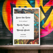Moderne minimale kleurrijke Abstracte bruiloft Save The Date