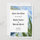 Moderne minimale kleurrijke Abstracte bruiloft Save The Date (Voorkant)