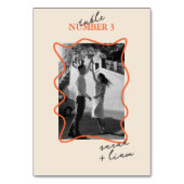 Moderne minimale kleurrijke beige | Tabelnummer Ka Kaart (Achterkant)