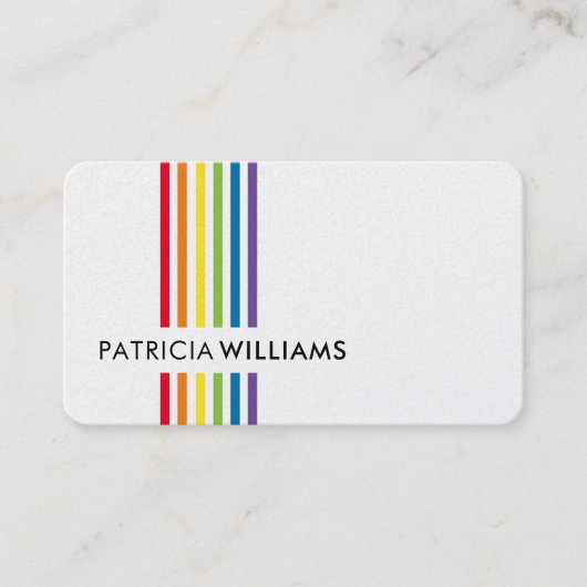 MODERNE MINIMALE kleurrijke eenvoudige regenboogtr Visitekaartje (Voorkant)