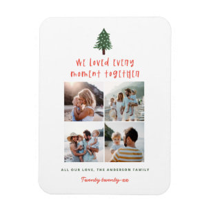 Moderne minimale kleurrijke familie kerstfoto magneet