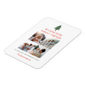 Moderne minimale kleurrijke familie kerstfoto magneet (Linkerzijde)