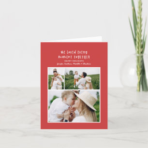 Moderne, minimale kleurrijke kerstfoto feestdagen kaart