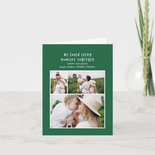 Moderne, minimale kleurrijke kerstfoto feestdagen kaart (Voorkant)