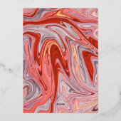 Moderne minimale kleurrijke Lava Abstract Weddensc Folie Uitnodiging (Achterkant)