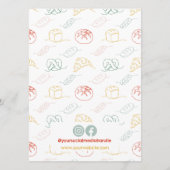 Moderne minimale kleurrijke menu bakkerij prijslij (Achterkant)