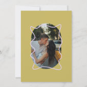 Moderne minimale kleurrijke Oranje groene bruiloft Kaart (Achterkant)