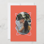 Moderne minimale kleurrijke Oranje groene bruiloft Kaart (Achterkant)