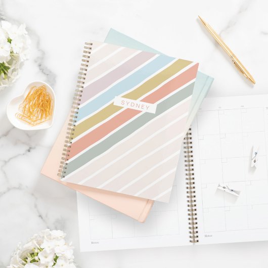 Moderne minimale kleurrijke regenboogstrips planner