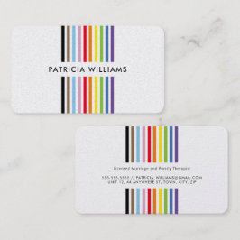 MODERNE MINIMALE kleurrijke streep regenboog trots Visitekaartje