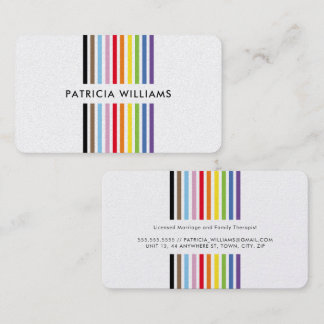 MODERNE MINIMALE kleurrijke streep regenboog trots Visitekaartje