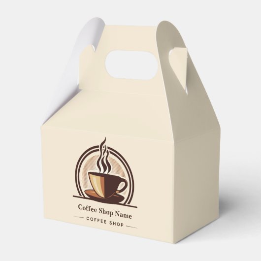 Moderne minimale koffie shop professionele winkel bedankdoosjes (Voorkant Zijde)