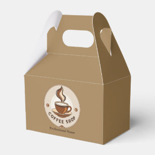 Moderne minimale koffiezaak professionele winkel bedankdoosjes