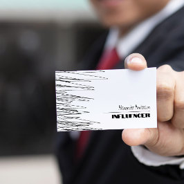 Moderne minimale krabbel zwart-wit QR-code Visitekaartje