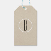 Moderne Minimale Kraft Rustieke Monogram Trouwfavo Cadeaulabel (Voorkant)