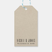 Moderne Minimale Kraft Rustieke Monogram Trouwfavo Cadeaulabel (Achterkant)