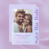 Moderne minimale lavendel bruiloft opslaan van de  kaart