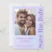 Moderne minimale lavendel bruiloft opslaan van de  kaart (Voorkant)