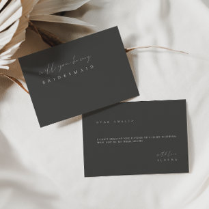 Moderne minimale legant Bridesmaid-conceptkaart Kaart