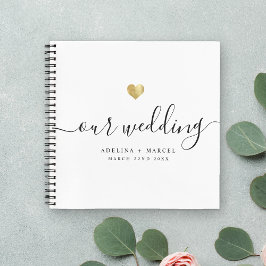 Moderne minimale legant calligraphy Wedding Guest Notitieboek