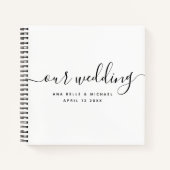 Moderne minimale legant calligraphy Wedding Guest Notitieboek (Voorkant)