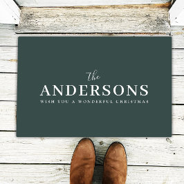 Moderne minimale legant | Donkere bosgroene naam Deurmat