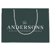 Moderne minimale legant | Donkere bosgroene naam Groot Cadeauzakje (Voorkant)