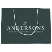 Moderne minimale legant | Donkere bosgroene naam Groot Cadeauzakje (Achterkant)