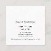 Moderne minimale legant haar Stylist Vierkante Visitekaartje (Achterkant)