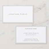 Moderne, minimale legant Plain Simple Luxury Visitekaartje (Voorkant / Achterkant)
