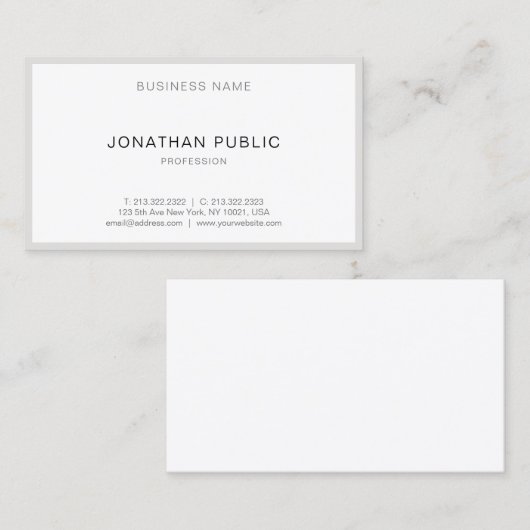 Moderne, minimale legante platte, eenvoudige rendy visitekaartje (Voorkant / Achterkant)