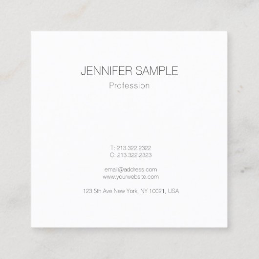 Moderne, minimale legante Sjabloon, geavanceerd Vierkante Visitekaartje (Achterkant)