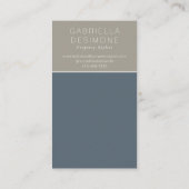 Moderne minimale leisteen blauw Visitekaartje (Achterkant)