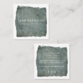 Moderne minimale leisteen groene sieraden ontwerpe vierkante visitekaartje (Voorkant / Achterkant)