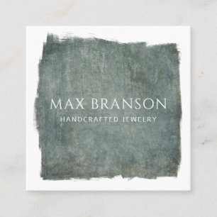 Moderne minimale leisteen groene sieraden ontwerpe vierkante visitekaartje