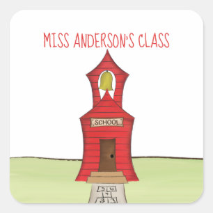 Moderne, minimale  leslokaal school vierkante sticker