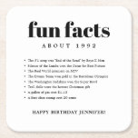 Moderne minimale leuke weetjes Verjaardag Kartonnen Onderzetters<br><div class="desc">Modern Minimal Fun Facts Birthday Year Paper Onderzetter is voorzien van een gedurfde combinatie van lettertypen. Schrijf alle leuke weetjes van het jaar van je geboorte,  om je verjaardag in stijl te vieren.</div>