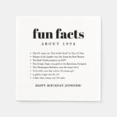 Moderne minimale leuke weetjes Verjaardag Servet (Voorkant)